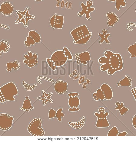 Seamless Ginger Bread  Vector Pattern