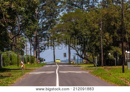 Road Yellow Car Speed Humps Route