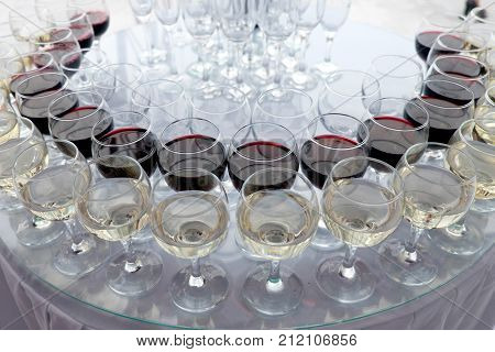 Close up of pouring in aperitif at an outdoor bar