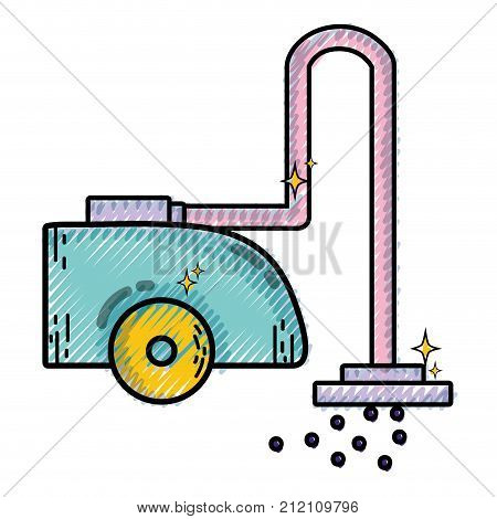 grated vacuum cleanner machine electric equipment vector illustration