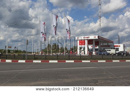 Totma, Vologda Region, Russia - August 10, 2016: Filling station 