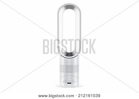 Bladeless air fan 3D rendering isolated on white background