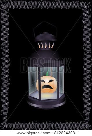 lantern adamant with halloween pumpkin yellow light