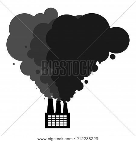 Black Smoke Pipes Of Factory. Ecological Catastrophy. Industrial Landscape. Plant Poisonous Emission