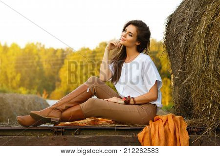 Lovely Young Woman In The Village