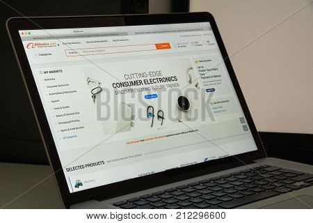 Milan, Italy - August 10, 2017: Alibaba Website Homepage. It Is A Chinese E-commerce Company. Alibab