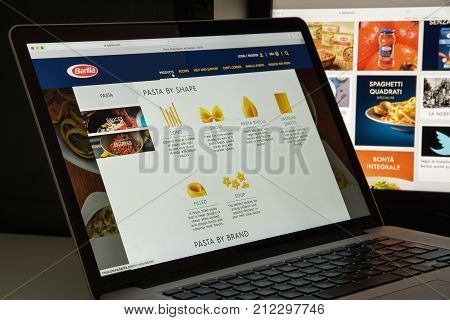 Milan, Italy - August 10, 2017: Barilla Website Homepage. It Is An Italian Food Company. Barilla Log