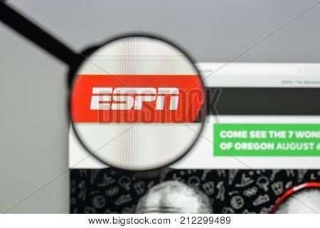 Milan, Italy - August 10, 2017: Espn Website Homepage. It Is A U.s.-based Global Cable And Satellite