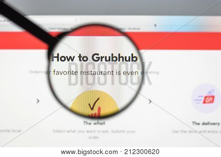 Milan, Italy Grubhub August 10, 2017: - Website Homepage. It Is An Online And Mobile Food-ordering C