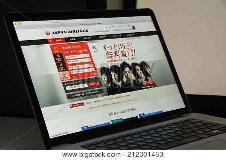 Milan, Italy - August 10, 2017: Jal Website Homepage. It Is The Flag Carrier Airline Of Japan And Th