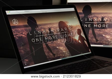 Milan, Italy - August 10, 2017: -linkin Park Website Homepage.  Linkin Park Logo Visible.