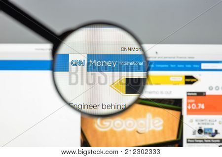 Milan, Italy - August 10, 2017: Money.cnn Website Homepage.  Money.cnn Logo Visible.