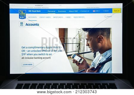 Milan, Italy - August 10, 2017: Royal Bank Of Canada Website Homepage. It Is A Canadian Multinationa