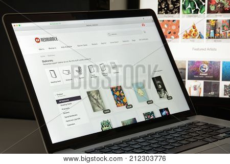 Milan, Italy - August 10, 2017: Redbubble Website Homepage. It Is A Global Online Marketplace For Pr