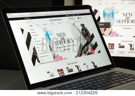 Milan, Italy - August 10, 2017: Sephora Website Homepage. It Is A French Chain Of Cosmetics Stores F