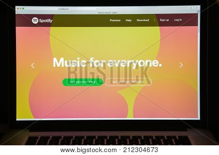 Milan, Italy - August 10, 2017: Spotify Website Homepage. It Is A Music, Podcast, And Video Streamin