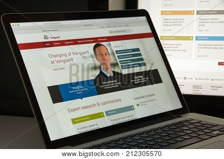 Milan, Italy - August 10, 2017: Vanguard Website Homepage. It Is An American Investment Management C
