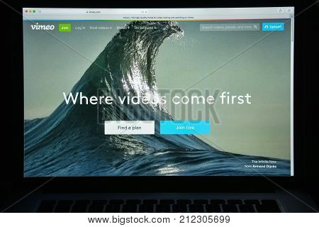 Milan, Italy - August 10, 2017: Vimeo Website Homepage. It Is A Video-sharing Website In Which Users