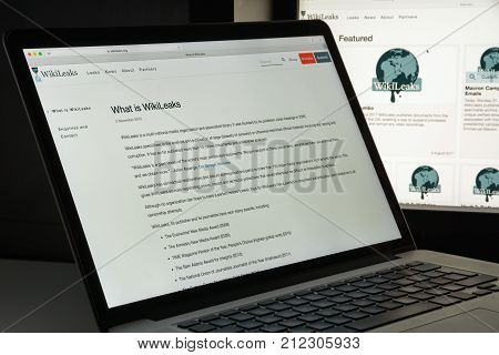 Milan, Italy - August 10, 2017: Wikileaks Website Homepage. It Is An International Non-profit Organi