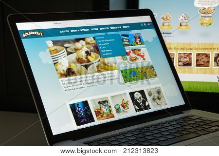 Milan, Italy - August 10, 2017: Benjerry Website Homepage. It Trading And Commonly Known As Ben & Je