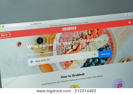 Milan, Italy Grubhub August 10, 2017: - Website Homepage. It Is An Online And Mobile Food-ordering C