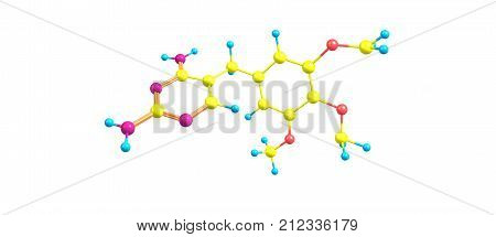 Trimethoprim Molecular Structure Isolated On White