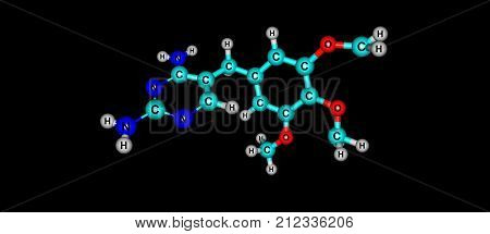 Trimethoprim is an antibiotic used mainly in the treatment of bladder infections. Other uses include for middle ear infections and travelers' diarrhea. 3d illustration