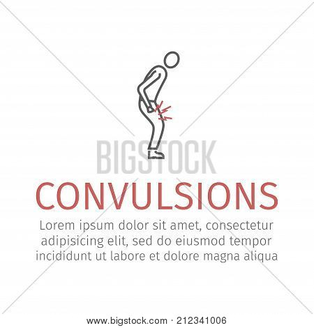 Leg cramp line icon. Spasm sign. Vector symbol for web graphic
