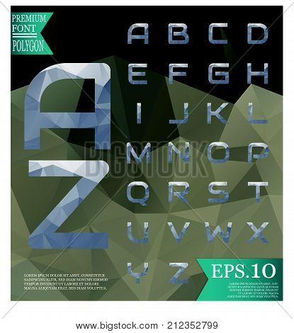Polygonal Alphabat Font Vector And Background  Polygonal , Pale-colored