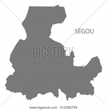 Segou Region Map Of Mali Grey Illustration Silhouette Shape