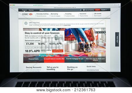 Milan, Italy - August 10, 2017: Hsbc Bank Website Homepage. It Is Part Of A British–hong Kong Multin