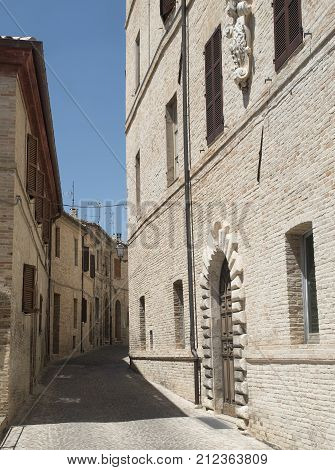 Montecassiano (Macerata Marches Italy) old buildings in the historic town