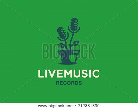 Modern vector professional sign logo live music.