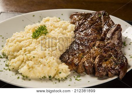 Grilled Beef Steak And Risotto
