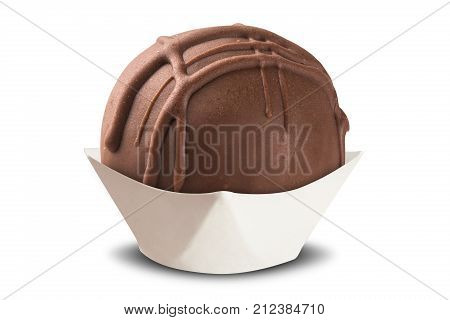 Traditional Brazilian Sweet Isolated On White Background. Trufa.