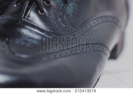 Stylish Black Man's Crafted Shoes For Ballroom Dancing