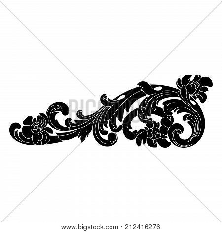 Black vintage ornament, baroque ornament, scroll ornament, engraving ornament, border ornament, floral ornament, retro pattern, antique pattern, style acanthus pattern, foliage pattern, swirl pattern decorative pattern, filigree pattern. vector