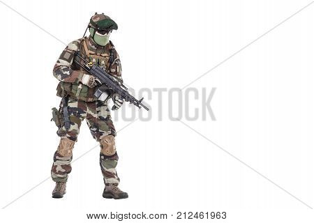 Paratroopers of french 1st Marine Infantry Parachute Regiment RPIMA studio shot