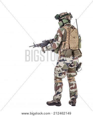 Paratroopers of french 1st Marine Infantry Parachute Regiment RPIMA studio shot