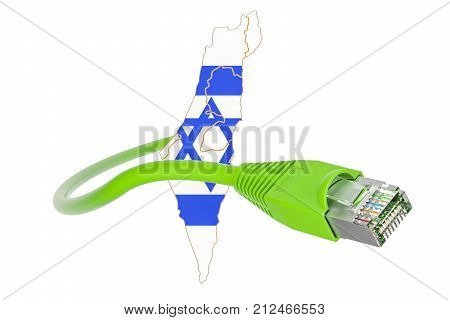 Internet connection in Israel concept. 3D rendering isolated on white background