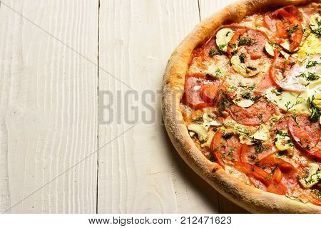 Take Away Food With Red Sauce And Crunchy Edges