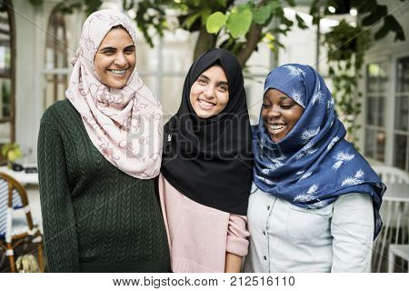 A group of young Muslim women