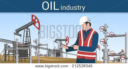 Employee watching the process in the oil and gas industry
