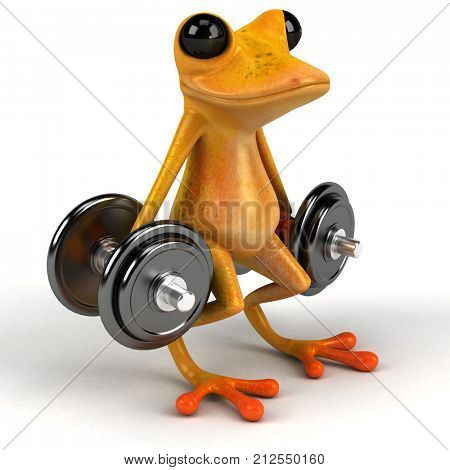 Fun frog - 3D Illustration