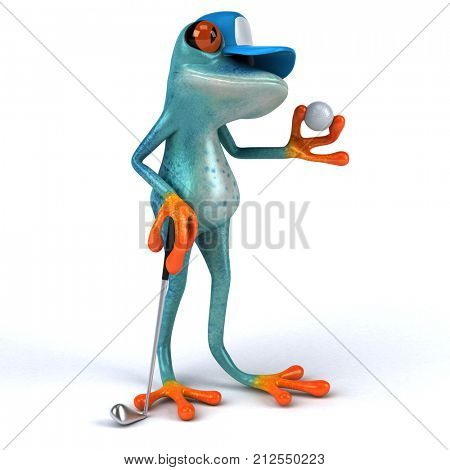 Fun frog - 3D Illustration