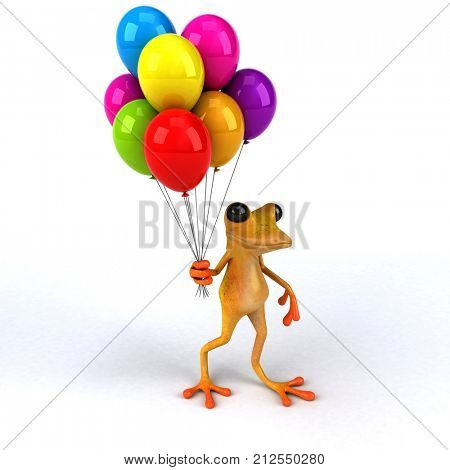 Fun frog - 3D Illustration
