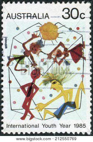 Australia - Circa 1985: Postage Stamp Printed In Australia, Dedicated To International Youth Year, S