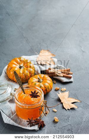 Fall Autumn Pumpkin Jam Confiture With Spices