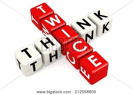 Think Twice Buzzword In Red And White