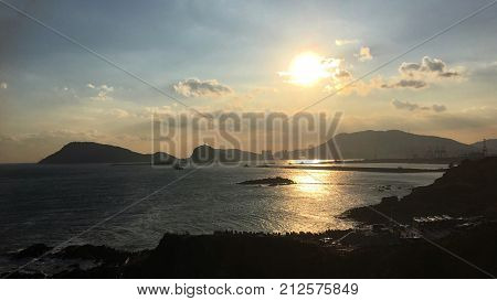 Twilight From Oryukdo Area In Busan